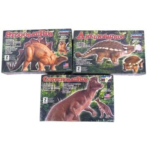 Lindberg Dinosaur Model Kit Lot Stegosaurus Ankylosaurus Corythosaurus Sealed